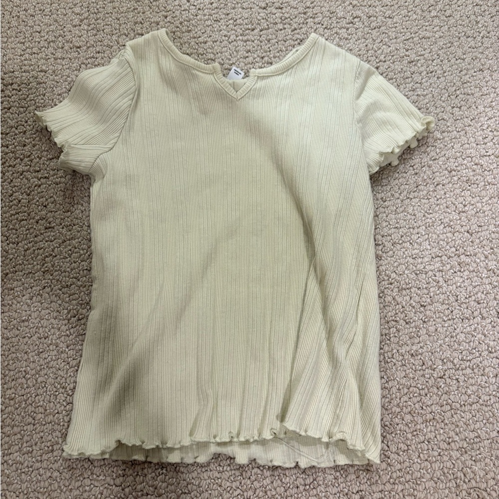 Art Class Cream Short Sleeve Ribbed Tee